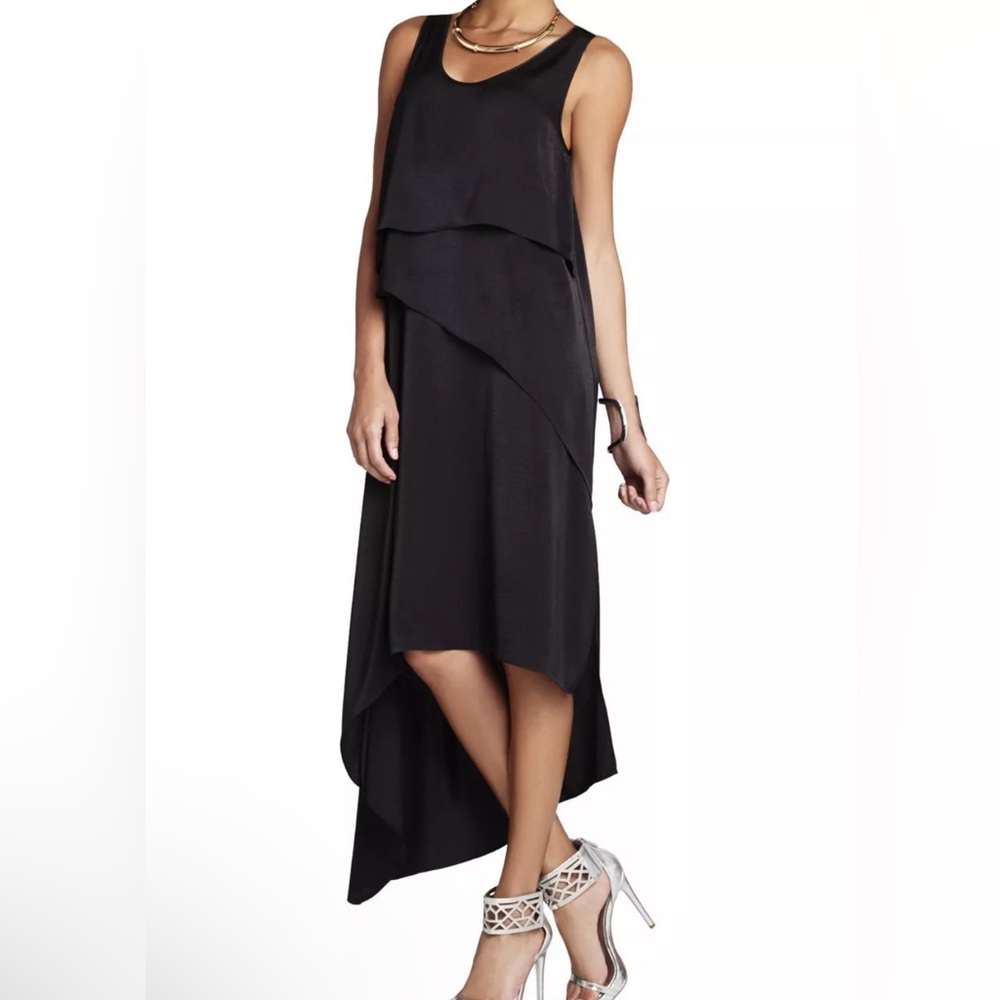 BCBGMAXAZRIA BLACK REESE DRAPED TANK DRES'S SIZE XS